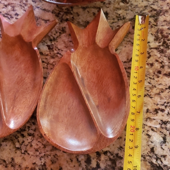 Vintage wooden pineapple bowls - Picture 2 of 6